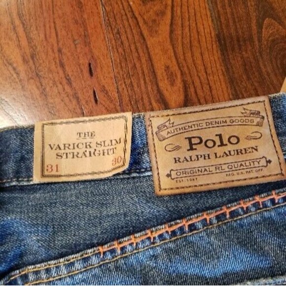 Polo Ralph Lauren The Varick Slim Straight Mexican Blanket Jeans Men 31x30 $398 - Picture 10 of 16